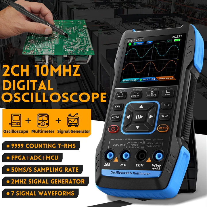 FNIRSI 2C23T Osciloscopio Multímetro Generador de Señal - Imagen 6