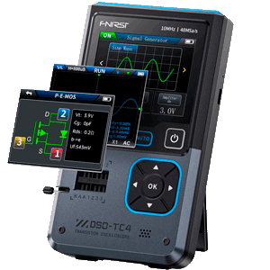 FNIRSI DSO-TC4 Osciloscopio Probador de Transistores Generador de Señales