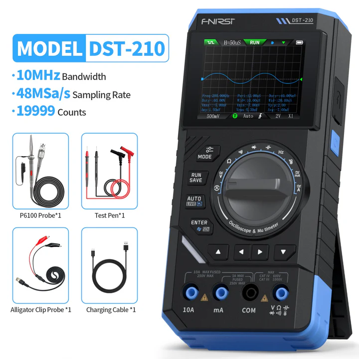 FNIRSI DST-210 Osciloscopio Generador de Señales Multímetro - Imagen 6