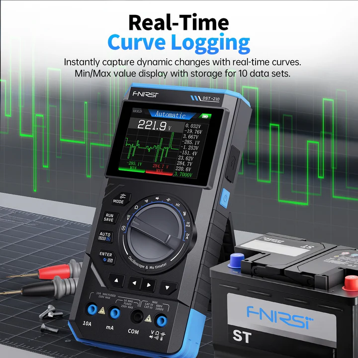 FNIRSI DST-210 Osciloscopio Generador de Señales Multímetro - Imagen 3