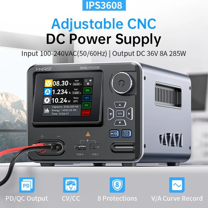 FNIRSI IPS3608 Fuente de alimentación digital inteligente de control AC-DC - Imagen 5