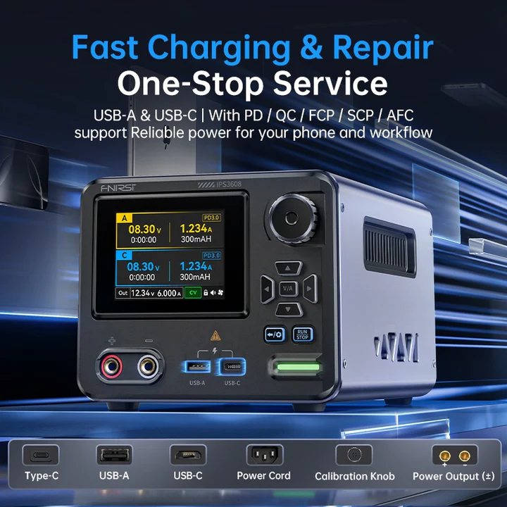 FNIRSI IPS3608 Fuente de alimentación digital inteligente de control AC-DC - Imagen 7