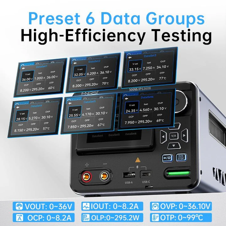 FNIRSI IPS3608 Fuente de alimentación digital inteligente de control AC-DC - Imagen 8